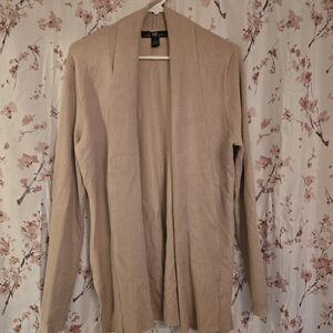 Tan Open Front Cardigan